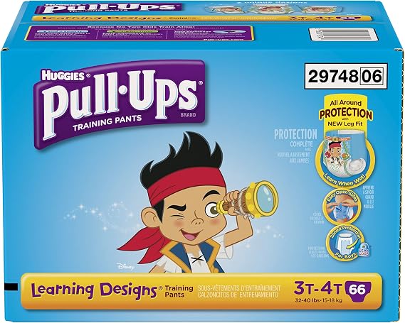 Pull-Ups Training Pants with Learning Designs for Boys, 3T-4T, 66 Count (Packaging May Vary)