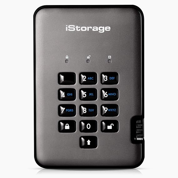 iStorage diskAshur PRO2 SSD 128 GB - Secure Solid State Drive - FIPS Level 2 - Password Protected - Dust/Water-resistant