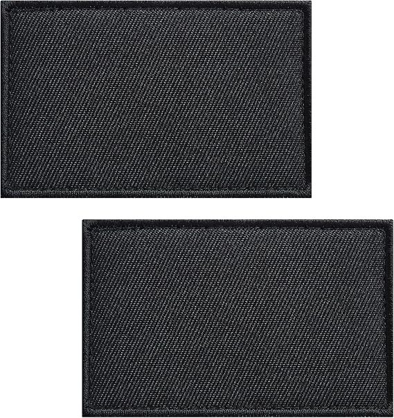 Black Blank Flag Embroidered Patches Plain Black Flags Patch Solid Color Military Tactical Patch Team Logo Decorations(2Pack)