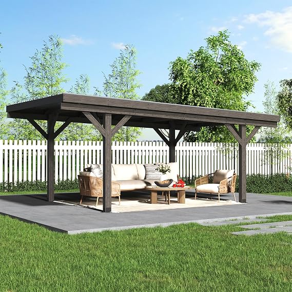 U-MAX 12'x17' Wood Gazebo, Hardtop Outdoor Pergolas for Patio, Heavy Duty Gazebos on Clearance,Patio Pergola for Lawn,Backyard&Garden
