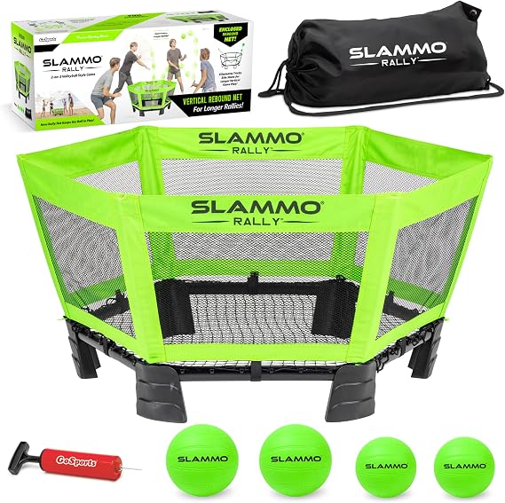 GoSports Slammo Rally - Vertical Net for Longer Rallies - Choose Original or Hardcourt Roundnet Game Set