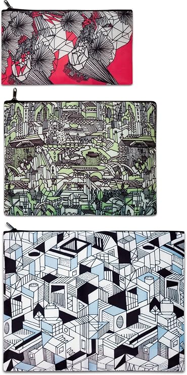 LOQI PEN ART Bloom, Field, City Zip Pockets
