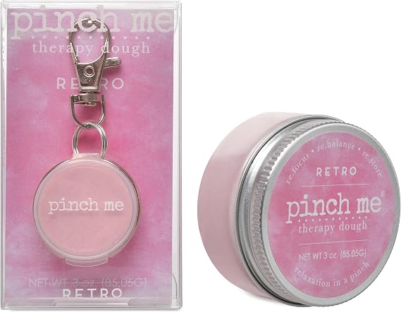 Pinch Me Therapy Dough Locket Combo - Holistic Aromatherapy Stress Relieving Putty .3oz Clip-On Locket Scent + 3oz Dough Retro