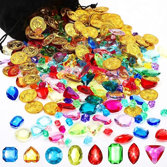 Gejoy 430 Pcs Halloween Pirate Treasure Gold Coins Pirate Party Decoration