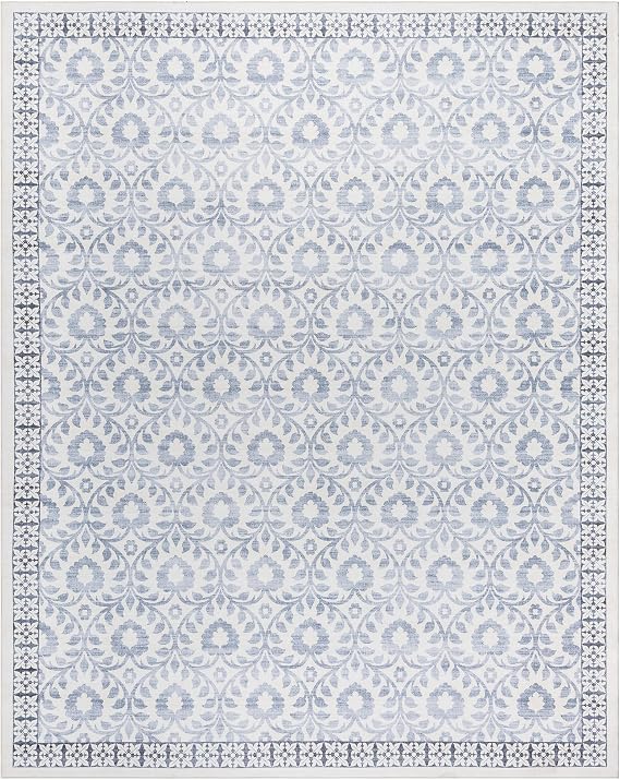 Gertmenian Indoor Boho Area Rug | Home Decor for Entryway, Bedroom, Living Room, Office, Kitchen | Non Slip, Soft, Printed Accent Rugs | Esme, Blue, 5x7 Standard, 24560