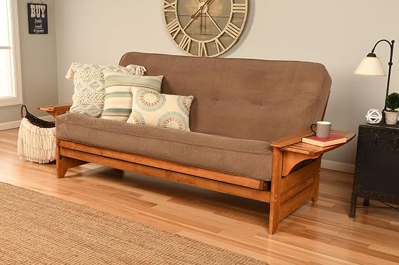 Kodiak Furniture Phoenix Futon Set with Marmont Mocha Mattress, Full, Barbados