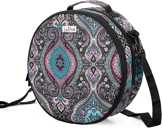 LoDrid Embroidery Bag, Double-Layer Embroidery Project Storage Bag, Totem