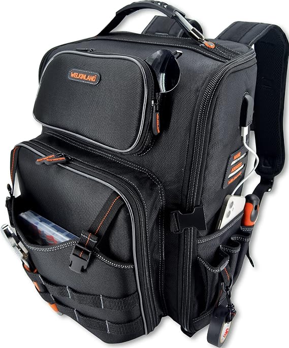 WELKINL-Open Electrical Tool Backpack, Work Tool Backpack For Men