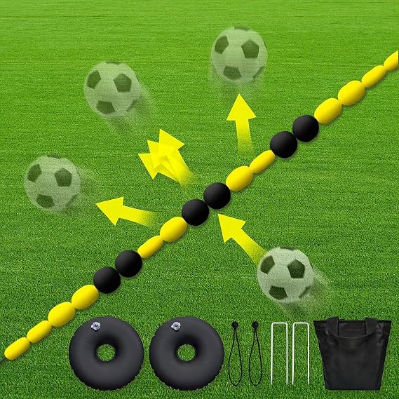 XDTKJDZ Goalkeeper Training Equipment, Precision GK Ball Deflector, Single Line Deflector, 2.5M/4M with 2 Water Bags, for Reflex & Agility, Improve Reaction Time & Ball Control for Soccer