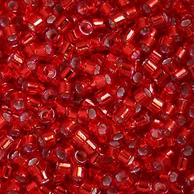 Miyuki Delica Seed Beads 110 Silver Lined Red DB602 7.2 Grams