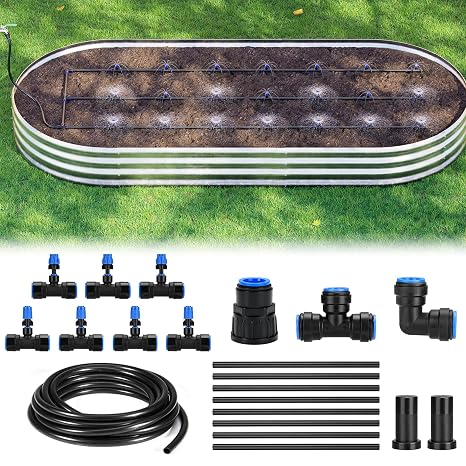 HIRALIY Raised Bed Drip Irrigation Kit, Small