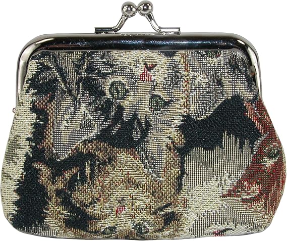 CTM Women's Cat Print Tapestry Coin Purse Wallet, Cat