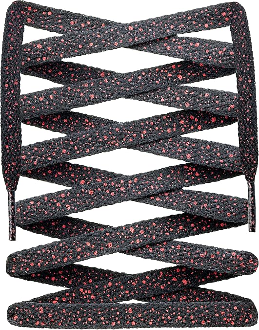 LitLaces - Premium Speckled Shoelaces Replacement for Air Jordan 1,2,3,4 fits Cement, Oreo, Grape