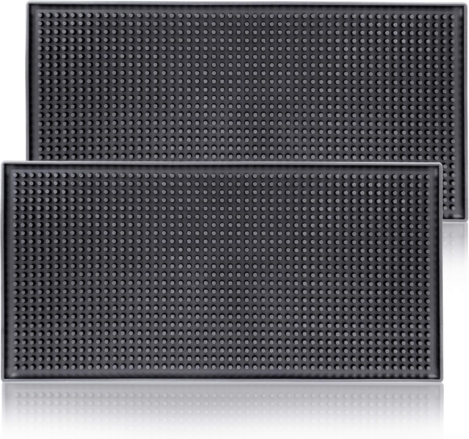 Black Bar Mat, 12"x6" 30cm x 15cm Rubber Bar Service Mat, Black Coffee Bar Mats, Spill Mat for Counter-Top, Home Bar Mats, Barber Hairdressing Mat 30x15