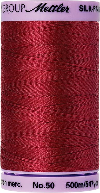 Mettler Silk-Finish Solid Cotton Thread, 547 yd/500m, Fire Engine