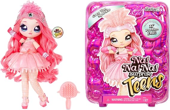 Na Na Na Surprise Teens Fashion Doll Coco Von Sparkle, 11 Soft Fabric Doll, Flamingo Inspired