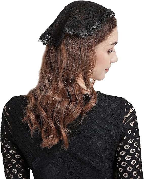 FANFAN Vintage Lace Chapel Cap Veil Lace Headcovering Headpiece Y034