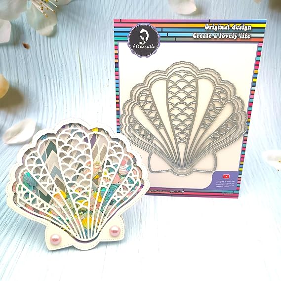 3pc Shell Frame Dies Scallop Metal Cutting Die Cut for Shaker Card Mini Album Frames Summer Vacation Journal Paper Craft Scrapbooking Handmade Cards Making from Alina Crafts