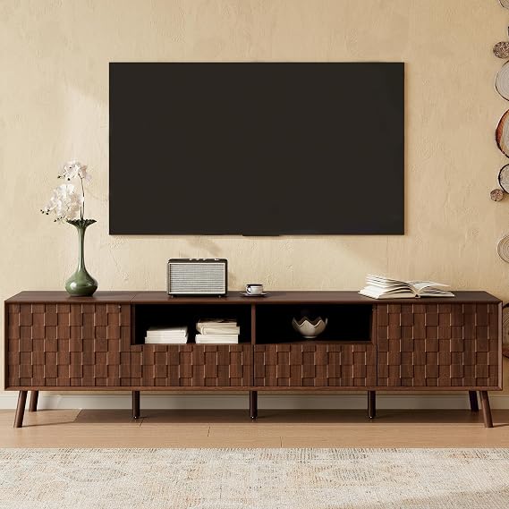 JIVOIT 78-inch TV Stand for TVs up to 85 inches, Modern Entertainment Center with Solid Wood Legs, Drawers and Cable Management, Media Console for Living Room, Home Theatre
