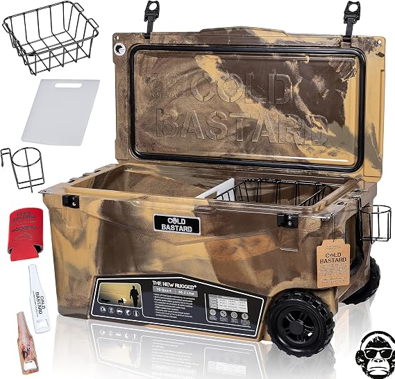 70QTW Rugged+ CAMO Camel Large Wheels The Best Premium Ice Chest Cooler Accessories Free S&H (CB70W-CC)
