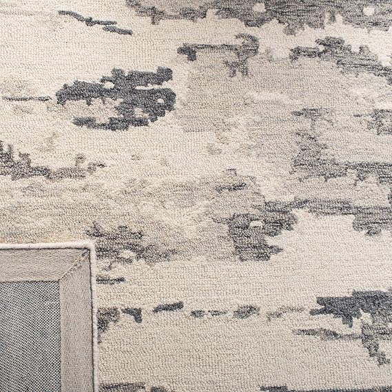 SAFAVIEH Abstract Collection Accent Rug - 2' x 3', Charcoal & Ivory, Handmade Abstract Wool, Ideal for High Traffic Areas in Entryway, Living Room, Bedroom (ABT465H)