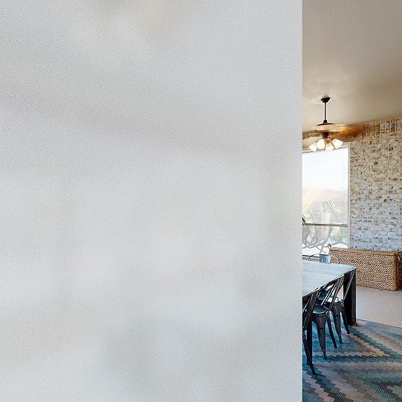 Fireworx Frosted Window Privacy Film, Frosted Glass Window Film Opaque Rice Paper Translucent Frosting for Door & Window Blurring, White Film for Nighttime Privacy17.5 x 78.7 Inches